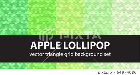 Triangle pattern set "Apple Lollipop". Vector 64974086