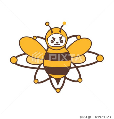 brave atomic bee funny character for logo and 64974123