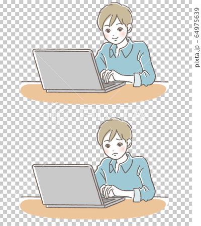PC boy laughing trouble set 64975639
