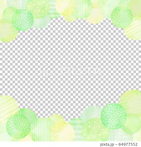 水彩風 円 背景 みどりのイラスト素材 64977552 Pixta
