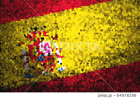 Stained glass country flag abstract background 64978206