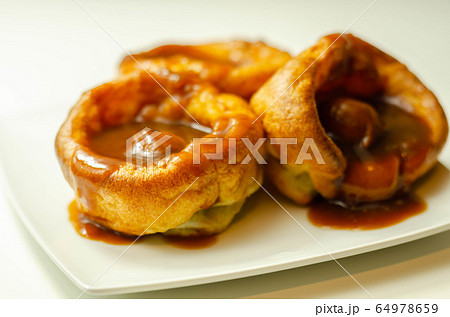 Traditional English Yorkshire pudding with 64978659