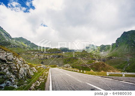 Transfagarasan highway road in mountain. Europe, 64980030