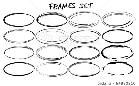 Set of black frames. Empty borders. Vector signs. 64980810