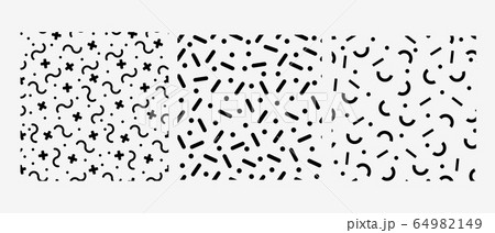 Abstract geometric, monochrome pattern consisting of dots, semicircle 64982149