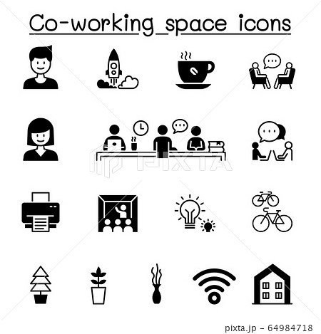 Set of Co-working space & Startup related vector Set of Co-working space & Startup related vector 64984718