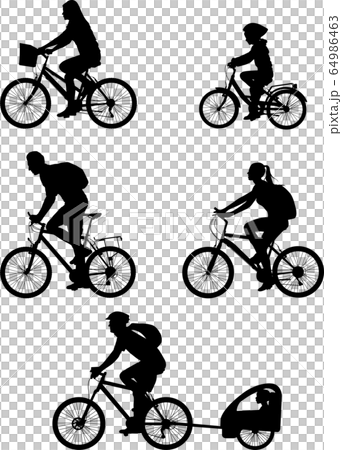 bicyclist silhouettes collection 64986463