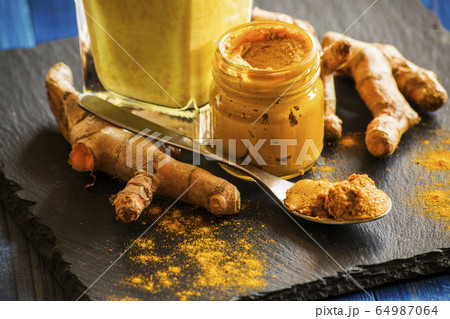 turmeric paste, ingredient of golden milk turmeric paste, ingredient of golden milk 64987064