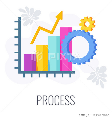 Process infographics flat vector pictogram. 7 PS marketing mix. 64987682