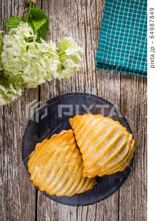 Puff pastry apple. Puff pastry apple. 64987849