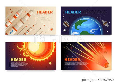 Space Horizontal Banners Set Space Horizontal Banners Set 64987957