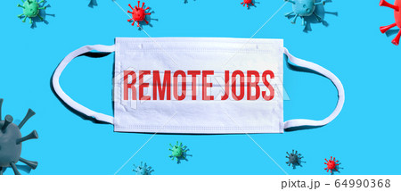Remote Jobs theme with medical mask 64990368