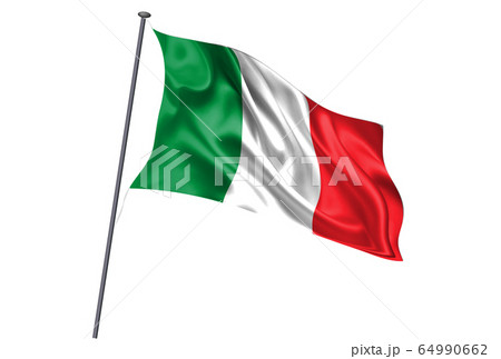 イタリア 国旗 ポール アイコンのイラスト素材