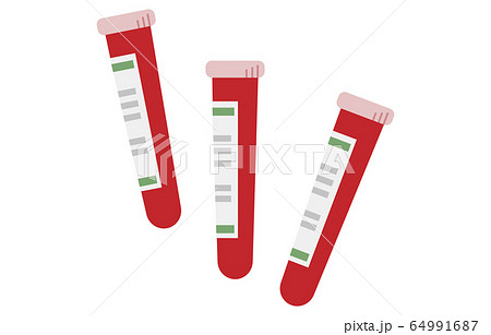 血液検査のために抜いた血液のイラスト素材