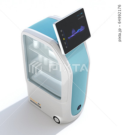 病院向け無人搬送ロボットのイメージ。院内感染防止の無人搬送コンセプト 64992176