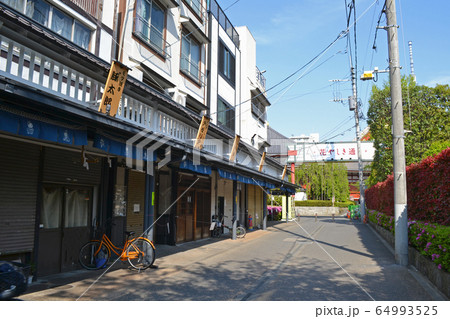 台東区浅草にある、花やしき通りの商店街 64993525