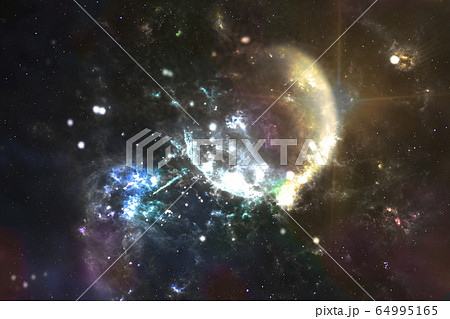 Deep space planets, science fiction imagination of cosmos landscape. 64995165