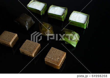 Malaysian food. chocolate jelly, kuih koci, and 64998268