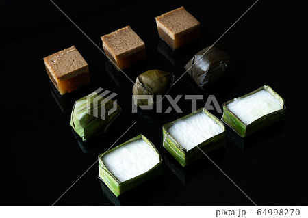 Malaysian food. chocolate jelly, kuih koci, and Malaysian food. chocolate jelly, kuih koci, and 64998270