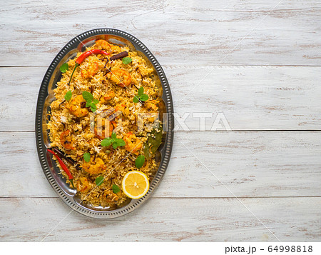 Pilaf with shrimp. delicious prawns biryani, Pilaf with shrimp. delicious prawns biryani, 64998818