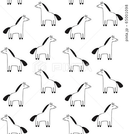 Vector seamless pattern of doodle sketch horse Vector seamless pattern of doodle sketch horse 65001098