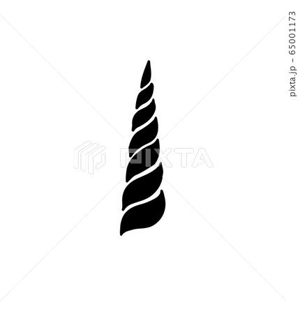 Vector hand drawn black doodle sketch unicorn horn Vector hand drawn black doodle sketch unicorn horn 65001173