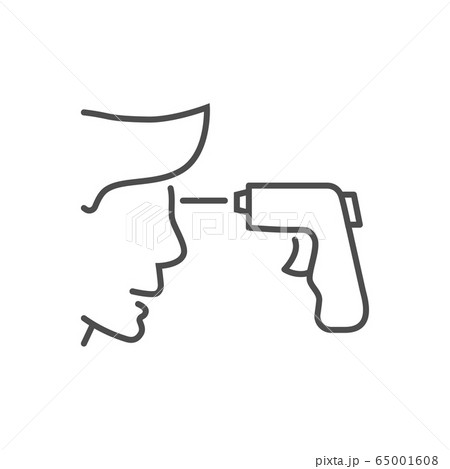 Infrared thermometr related vector thin line icon Infrared thermometr related vector thin line icon 65001608