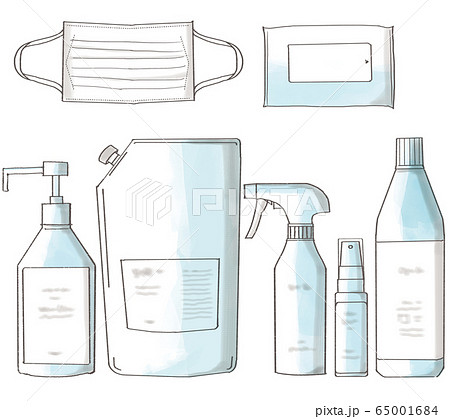 ウイルス対策_セット_水色 ウイルス対策_セット_水色 65001684