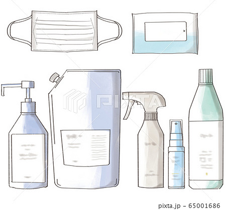 ウイルス対策_セット_色付き ウイルス対策_セット_色付き 65001686