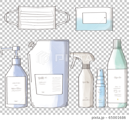 ウイルス対策_セット_色付き ウイルス対策_セット_色付き 65001686