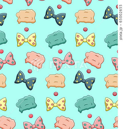 Clown noses, wigs and bows seamless pattern 65002655