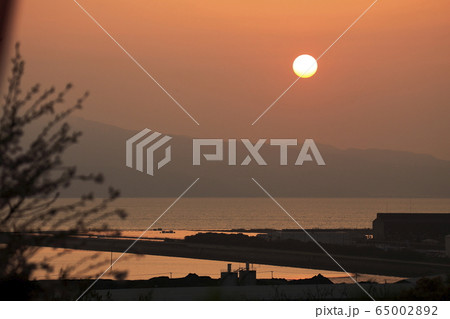 荒尾市 四山神社 夕景、 荒尾市 四山神社 夕景、 65002892