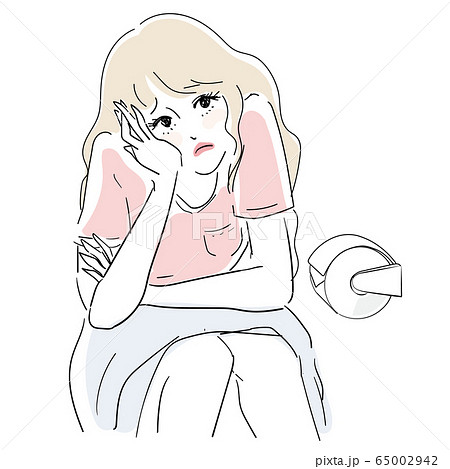 女性 便秘のイラスト素材