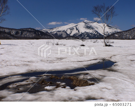 雪の尾瀬ヶ原と至仏山 65003271