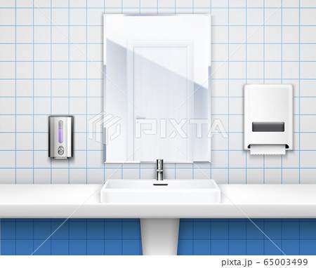 Colored Public Toilet Interior Concept 65003499