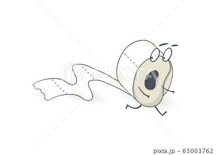 toilet paper roll running  in the toilet 65003762