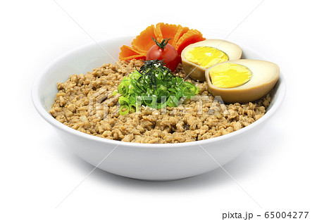 Soboro Don Chicken Rice Served Boiled Egg Soboro Don Chicken Rice Served Boiled Egg 65004277