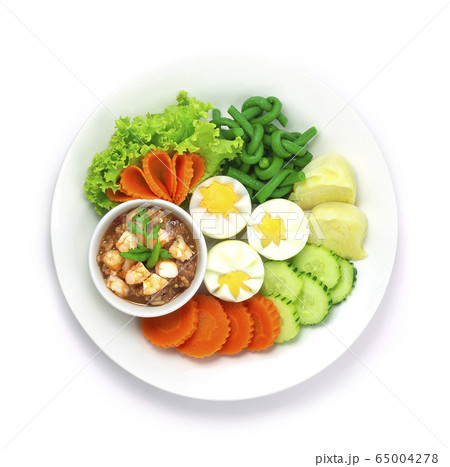 Shrimps Paste Chili Sauce Served Egg Fresh Shrimps Paste Chili Sauce Served Egg Fresh 65004278