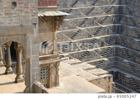 Chand Baori Stepwell in the village of Abhaneri Rajasthan India 65005147