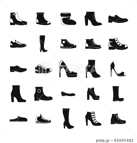 Footwear shoes icon set, simple style 65005482