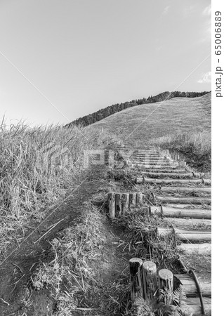 【セピア】秋の曽爾高原を散策する 65006889