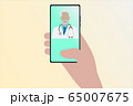 Online health exam with a doctor and a smartphone vector illustration 65007675