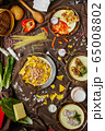 Mexican food mix colorful background Mexico 65008802