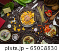 Mexican food mix colorful background Mexico 65008830