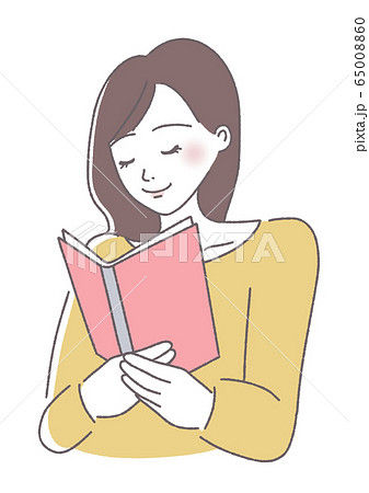 本を読む女性のイラスト素材