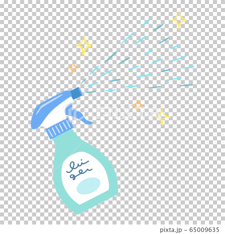 掃除用スプレーのイラスト（吹きつける） 65009635