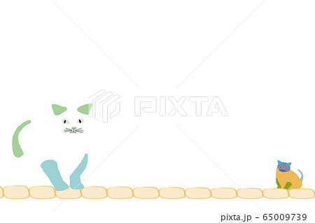 猫 背景 素材 和柄のイラスト素材