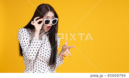 Asian woman in summer casual clothes.She smiling Asian woman in summer casual clothes.She smiling 65009794