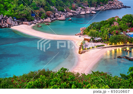 Beautiful viewpoint on Koh Nangyuan island, Surat Thani in Thailand. 65010607
