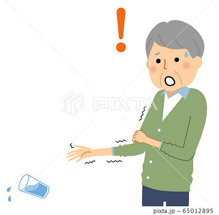 シニア男性　手　震え 65012895